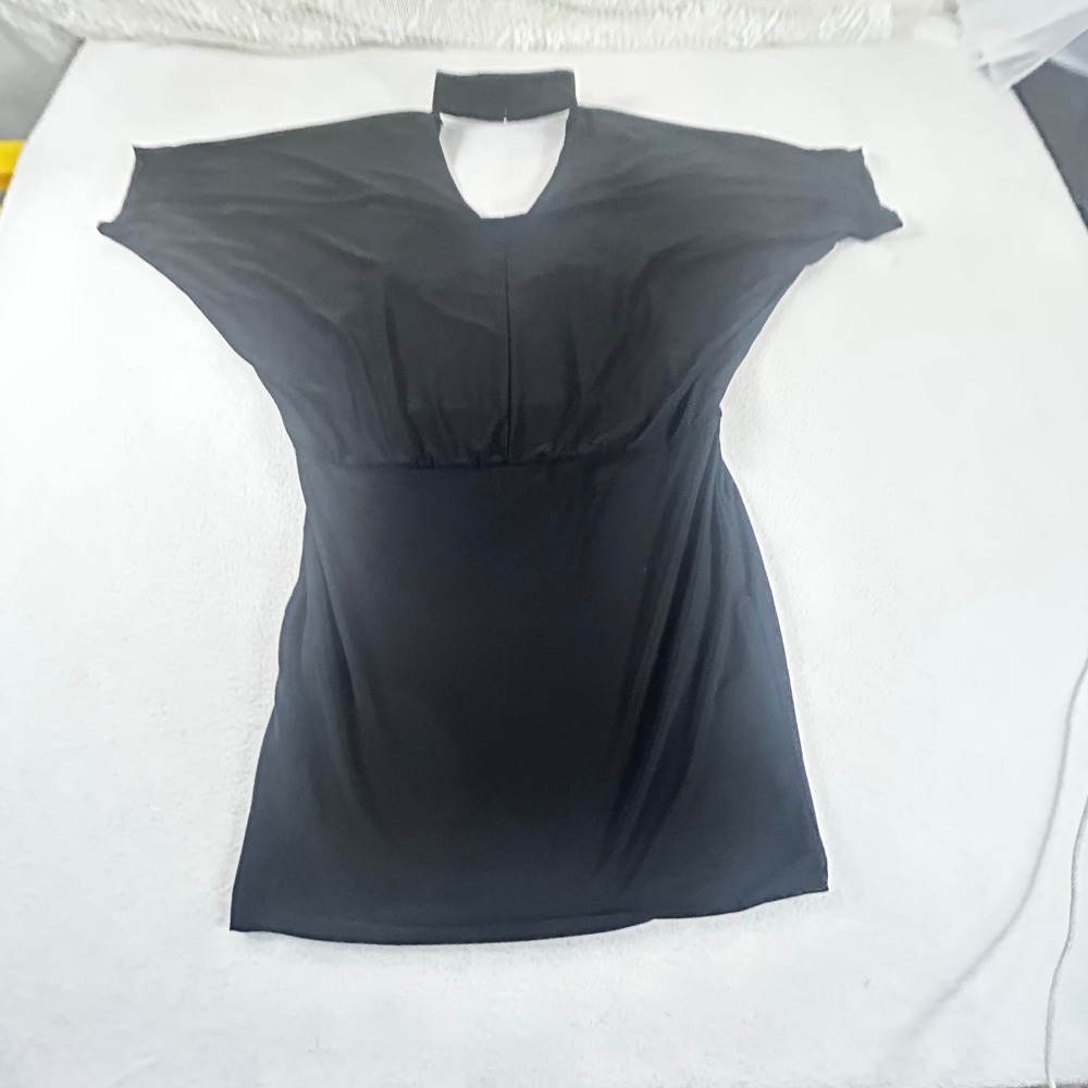 White House Black Market Black Choker‎ Neck Cutout V Neck Sheath Dress S